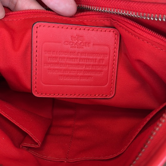 Coach Crossbody Purse, Brown and Red - Picture 8 of 16